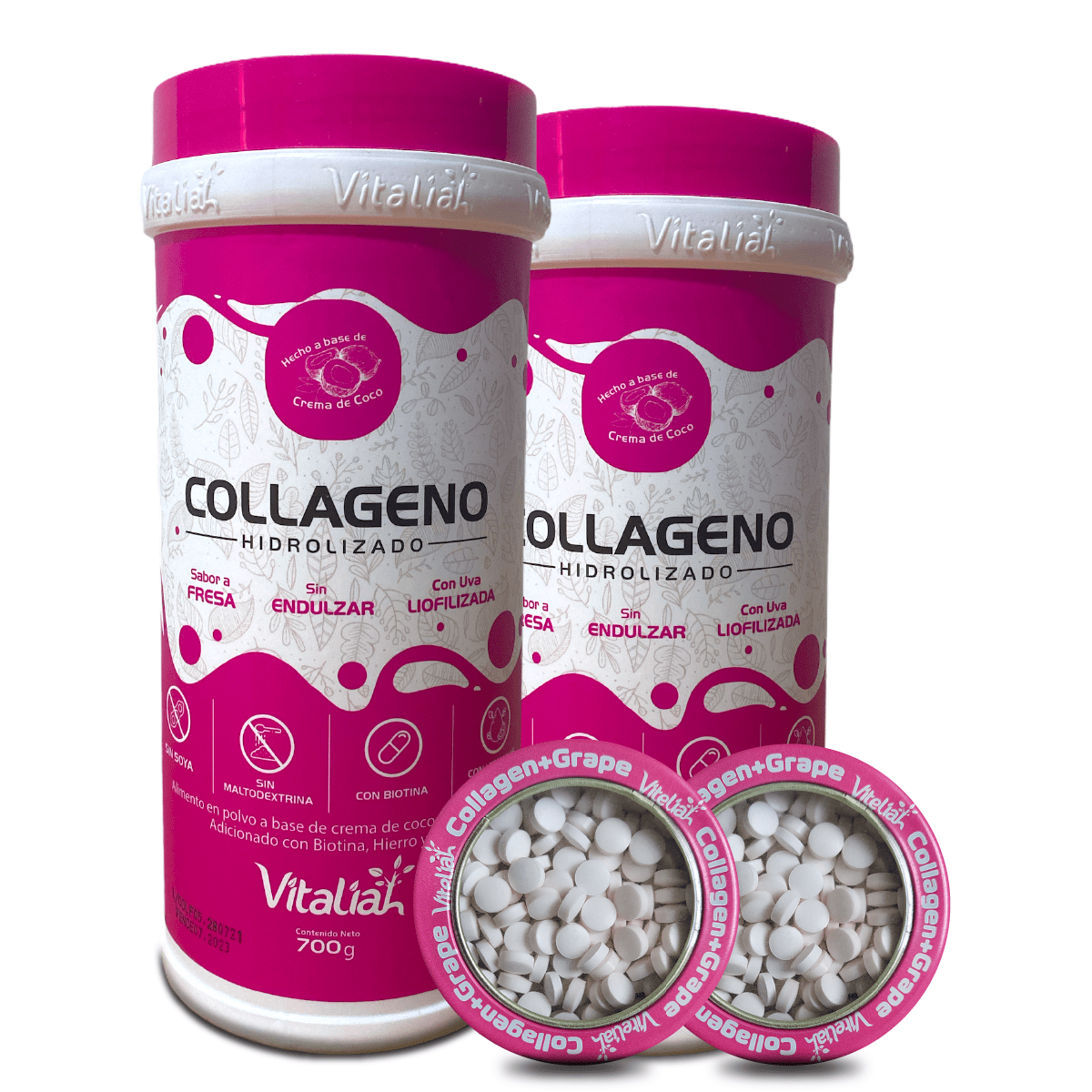 2 Colágeno Fresa + 2 Mentas Colágeno